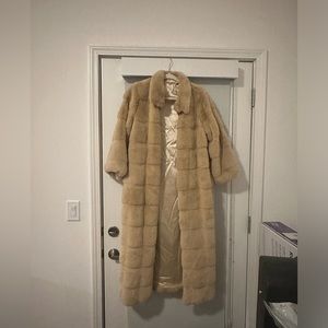 Faux Fur Long Coat Sand (Chanel SIMILAR not Chanel)